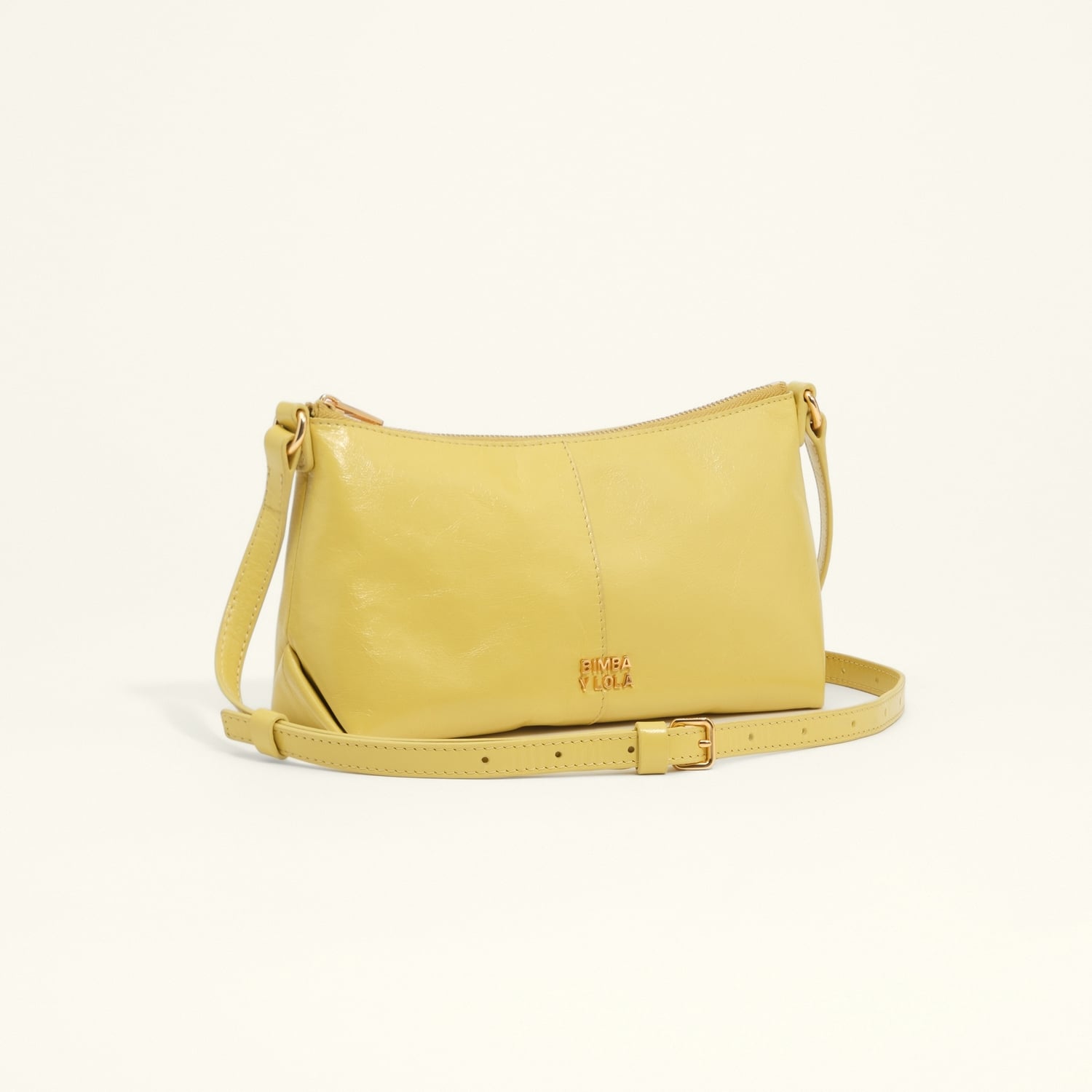 Mini-Umhängetasche Leder Gelb